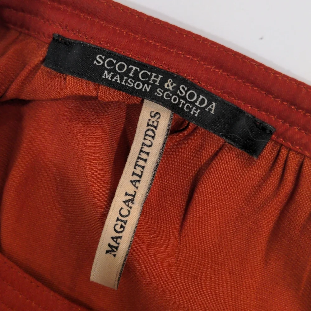 Scotch and Soda Ruffle Blouse in Burnt Orange size Small - Picture 6 of 11